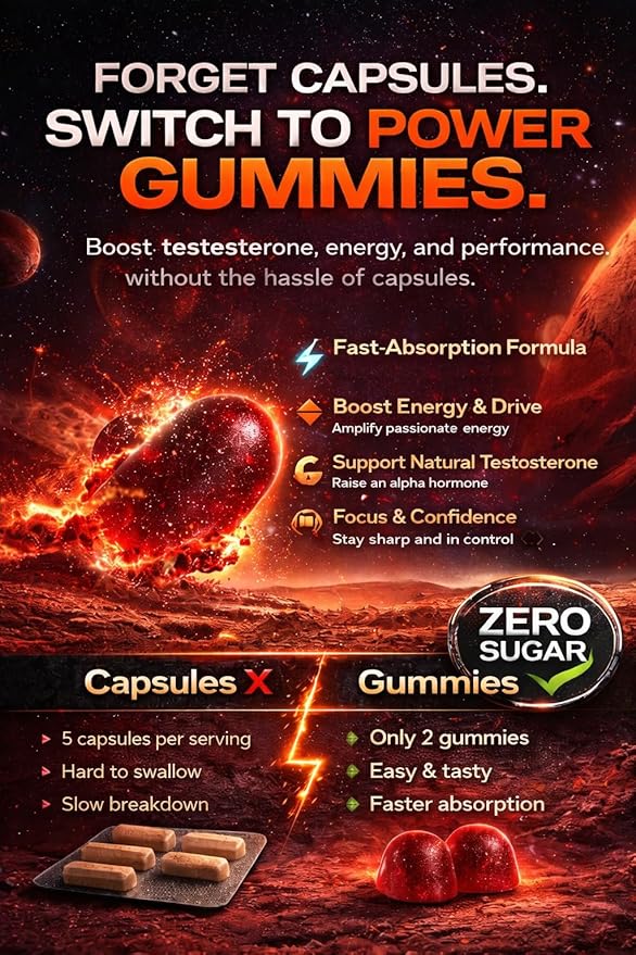 Testosterone Booster Supplement for Men Gummies [Fast-Max Absorption],10x Strength Masculinity Boost, Turkesterone, Tongkat Ali, Horny Goat Weed, Maca Root, Tribulus,Testo Gummies 60Ct