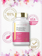 Carlyle Probiotic and Prebiotic for Women | 50 Billion Active Organisms Per Serving | 50 Capsules | with Organic Inulin | Vegetarian Supplement for Women