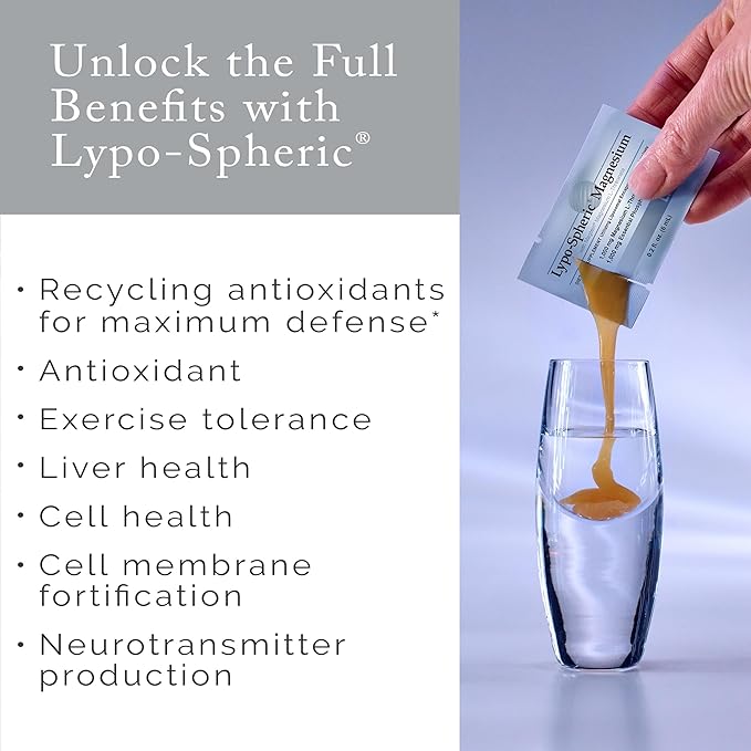 Lypo-Spheric Magnesium L-Threonate – 30 Packets – 77 mg Magnesium Per Packet – Liposome Encapsulated for Maximum Bioavailability – Professionally Formulated & 100% Non-GMO - 2 Pack