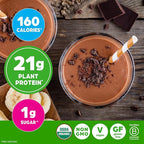 Orgain Organic Vegan Protein + 50 Superfoods Powder, Creamy Chocolate Fudge - 21g Plant Based Protein, 9g Prebiotic Fiber, No Lactose, Gluten Free, No Added Sugar, 2.02 lb (Packaging May Vary)