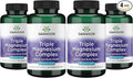 Swanson Triple Magnesium Complex - Mineral Supplement - Natural Support - Featuring Citrate, Oxide & Aspartate - (100 Capsules, 400mg Each, 4 Pack)