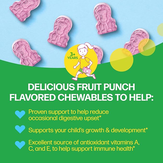 Culturelle Kids Complete Chewable Multivitamin + Probiotic For Kids, Ages 3+, 90 Count, Digestive Health, Oral Health & Immune Support - With 11 Vitamins & Minerals, including Vitamin C, D3 & Zinc