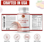 Everyday Glow Biotin 6000mcg & Marine Collagen Gummies | Advanced Dietary Supplement for Hair Skin and Nails Vitamins with B-Complex, Zinc, Vitamin C & E | Passion Fruit, Non-GMO, 60ct