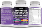 NEW AGE Magnesium Supplement -Powerful Glycinate Citrate Malate Oxide Taurate Aspartate Gluconate Orotate & Mag Chloride Manganese, Joint Support- 180 Count