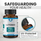 Lutemax 20mg 30 Days Supply Eye Supplement - Supports Macular Health, Vision Clarity, Heart Health, Protects Eyes from Blue Light & Photons, Antioxidant Protection, GMP Certified 60 Softgel.