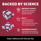 Force Factor Total Beets Soft Chews with Beetroot, Nitrates, L-Citrulline, Grapeseed Extract, & Antioxidants, Healthy Energy Supplement with Elite Ingredients for Heart, Superfood, 120 Count, 2-Pack