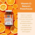 Garden of Life Vitamin Code Raw Vitamin C - 120 Capsules, 500mg Whole Food Vitamin C Capsules + Fruit & Veggie Blend & Probiotics, Supplements for Adults, Vegan, Gluten Free