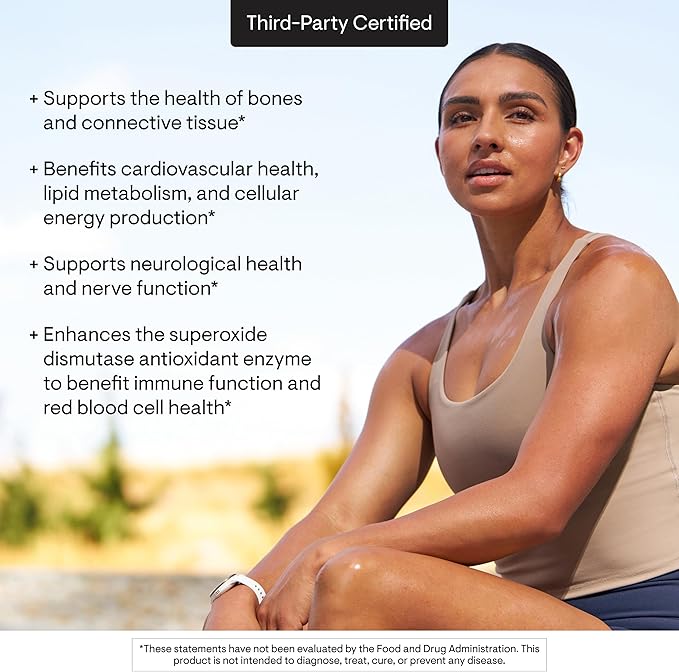 THORNE - Copper Bisglycinate - Optimally Absorbed, Mineral Chelate Copper Supplement - Supports Bone, Blood Vessel, Heart, Nerve & Skin Health* - Third-Party Certified - Gluten-Free - 60 Capsules