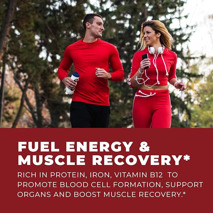 Left Coast Performance Grass Fed Bovine Blood and Beef Liver Supplement –100% Grass Fed, New Zealand Pasture Raised Beef Organs - Natural Blood Builder, Non GMO, Freeze Dried –180 Capsules