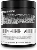 Jacked Factory Creatine + Glutamine - Creatine Supplement with L-Glutamine for Muscle Recovery, Muscle Growth, Increased Strength, Enhanced Energy Output, and Gut Health - 30 Servings, Unflavored
