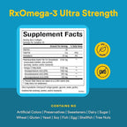 Natural Factors RxOmega-3 Ultra Strength - Brain & Heart Health Support - Eye Health Supplement with EPA & DHA - Supplement with Omega-3 Fatty Acids - 60 Softgels (30 Servings)