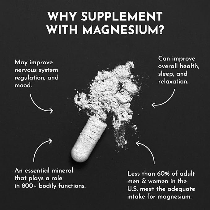 Just Ingredients Magnesium Complex - Five Bioavailable Forms for Relaxation, Sleep, Mood Support - 60 Capsules