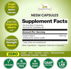 Organic Veda Neem Capsules – Herbal Supplement for Clear Skin, Immune & Gut Health For Men & Women - Single Origin True Green Neem Leaf Powder - Purifying & Cleansing Ayurveda Herb, 120 Vegan Capsules