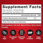 Force Factor Creatine Monohydrate Powder, 5g Micronized Dose to Support Muscle Growth, Strength, Recovery, Cognitive Health & Working Memory, Blue Raspberry, 100 Servings
