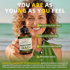 NAD+ Supplement for Women with Resveratrol , 20-in-1 NAD Plus Supplement with Liposomal Nicotinamide Riboside Boost NAD+ Levels for Cell Repair Energy, Antioxidant,Focus - 60 Vegan Capsules