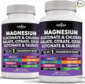 NEW AGE Magnesium Supplement -Powerful Glycinate Citrate Malate Oxide Taurate Aspartate Gluconate Orotate & Mag Chloride Manganese, Joint Support- 180 Count