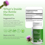 NatureCity TrueMilkThistle | Milk Thistle Supplement 525mg | Milk Thistle (80% silymarin) containing 420mg of Silymarin | Antioxidant Support | Liver Support Supplement | 60 Veggie Capsules