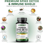 9-IN-1 Premium Spike Detox Wellness Formula – 8X Potency Nattokinase, Bromelain, Curcumin, Milk Thistle for Spike Support, Immune & Antioxidant Support, Liver & Heart Health support –120 Veg. Capsules