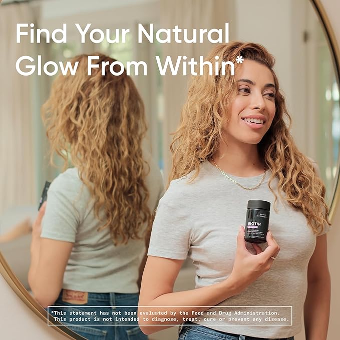 Sports Research® Healthy Skin and Hair Support - Vegan Biotin 10,000mcg with Coconut Oil, Triple Strength Astaxanthin 12mg, and Phytoceramides 350mg per Softgel · Non-GMO · Vegan · Gluten-Free