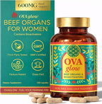 Beef Organs for Women - 100% Grass Fed, Pasture Raised in New Zealand - 120 Caps - Collagen Blend featuring Placenta, Bone Marrow, Thymus, Amla, Astaxanthin, MSM, Pearl Powder & Bamboo Silica
