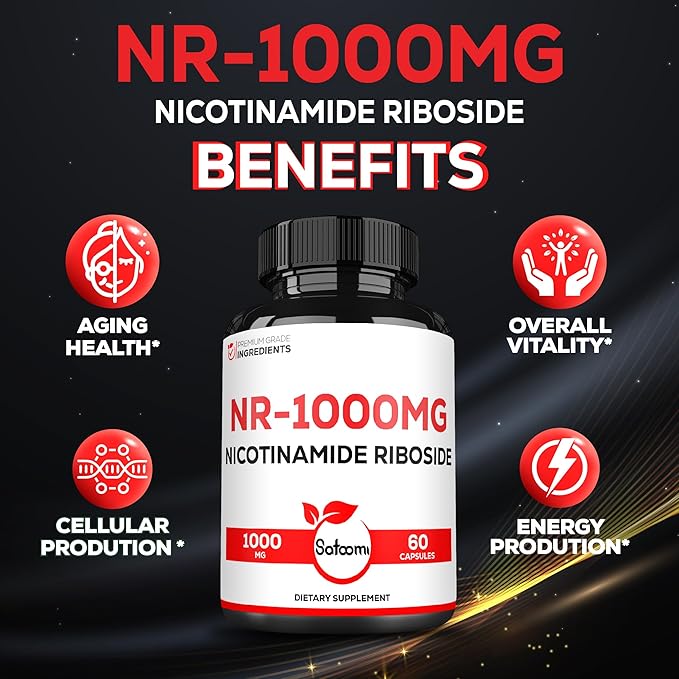 Satoomi NAD Nicotinamide Riboside - NR 1000mg Supplement - 60 Count for 30 Days
