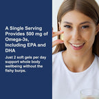 Carlson - Norwegian Salmon Oil, 500 mg Omega-3s, Norwegian Salmon Oil Supplement, Wild Caught Omega 3 Salmon Oil Capsules, Sustainably Sourced, Brain, Heart & Joint Health, 180+50 Softgels
