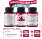 NAD Supplement with PQQ, Vitamin B6, L-Ergothioneine, and NMNH Supplement - for Cellular Health, Energy Support and Healthy Aging for Women & Men - Vegetarian, Non-GMO, Gluten Free- 270 Capsules