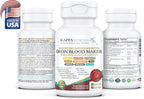 KAPPA NUTRITION Iron 26mg, Vitamin C & Orange 150mg, Folate 667mcg DFE, Vitamin B12, Beetroot, Brewers Yeast, Broccoli & MCT Oil 9 in 1 Advanced Complex (90 Capsules)