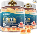 Liposomal Fisetin Complex Gummies - Healthy Aging & Cellular Renewal Support - 98% Purity Fisetin Supplement w/Trans-Resveratrol, Quercetin, Luteolin, Vitamin C & E, 1-A-Day, Vegan 120 Servings