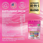 Myo-Inositol & D-Chiro Inositol Gummies with Berberine, Vitamins D3+K2, B12, Folate, Zinc, Magnesium, Ashwagandha, Chasteberry, Bioperine, DIM - 16 in 1 Supplement - Mixed Berry Flavor - 90 Gummies