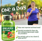NATURELO Bariatric Multivitamin - One Daily with Iron - Supplement for Post Gastric Bypass Surgery Patients - Natural Whole Food Nutrition - 60 Veggie Capsules