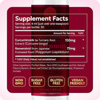 Liposomal Turmeric Curcumin with Resveratrol Liquid for Joint Support, Inflammation & Healthy Aging – Fast-Acting Curcumin Complex with CELLg8, High Absorption, Vegan, Non-GMO – 30 Servings, 6 fl oz