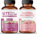 UTI Flora and Vaginal Microflora Supplements Third-Party Tested, GMP Facility, Vegan, Non-GMO, Gluten-Free