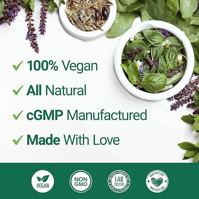 Nested Naturals Luna Sleep Supplement, Melatonin Free, Non-Habit Forming Herbal Sleep Supplement, Adult Bedtime Support, Help Sleeping w/Chamomile, Valerian, L-Theanine, 60 Vegan Capsules