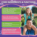 2PCS Magnesium Calming Gummies for Kids 4+ & Adults, Sugar Free Magnesium Supplement with L-Theanine, Chamomile, Vitamins B6, D3, K2, Zinc for Sleep, Relaxation, Focus & Muscle Support