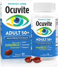 Ocuvite 50+ Eye Vitamin & Mineral Supplement, Multivitamin for Vision & Ocular Health with Omega-3, Zinc, Vitamins C & E, Lutein & Zeaxanthin, Zinc Supplements for Women and Men, 50 Softgels