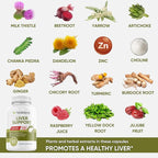 Liver Support - Natural Milk Thistle and Zinc Supplement - Helps Detox and Cleanse The Liver, Supports Digestive Health and Detoxification - 60 Veggie Capsules (30 Days Supply)