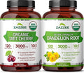 Zazzee Herbal Uric Acid Cleanse Bundle | USDA Organic Dandelion Root Extract Capsules Plus Super Concentrated 10:1 Organic Tart Cherry Extract Capsules | Non-GMO Vegan & ISO Lab Tested