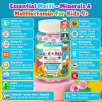 Kids 4+ Magnesium + Saffron Sleep Gummies, Relax Happy Filled Gummy, Bedtime Calcium Zinc, Mineral + Multivitamin Gummies, Melatonin Free | Vitamin D3 K2 | Bone, Only Need 1 Gummy - Sweet Dream Magic