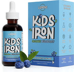 LLORENS PHARMACEUTICAL Kids Iron Supplement – Organic Blueberry Flavor – Iron Drops for Infants & Children – Sugar Free, Vegan, Gluten Free, No Artificial Flavors (1.7 oz, Organic Blueberry)