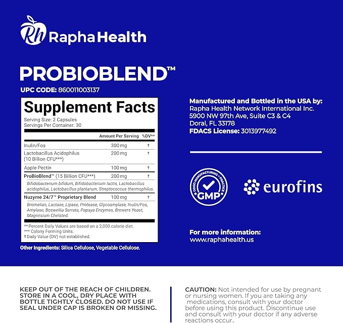 PROBIOBLEND | 25 Billion CFU Probiotic & Digestive Enzyme Complex | Supports Gut Health, Digestive Regularity, and Immune Function | 60 Capsules, 30-Day Supply