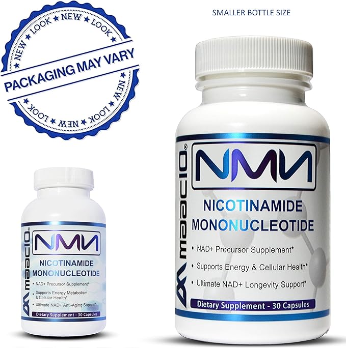 MAAC10 NMN Supplement Real Nicotinamide Mononucleotide (NMN 125mg Capsules). The Most Powerful NAD+ Precursor More Stable Than Riboside. We use 99% Pure Pharmaceutical Grade Stabilized NMN (30 Count)