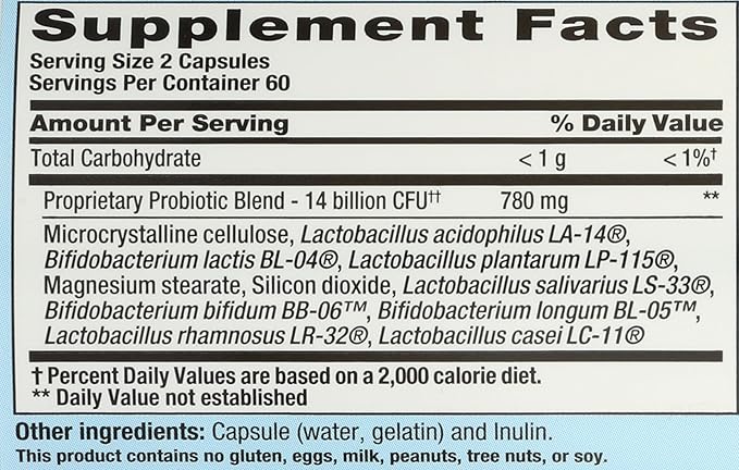 Nutrition Now PB8 Acidophilus Probiotic, Gluten Free, 120 Capsules (Pack of 1)