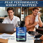 NAD Supplements for Men with 40+ | All-in-One Cellular Energy, Prostate Support & Nitric Oxide Supplement with Saw Palmetto, Resveratrol | Non-GMO, 2 Bottles
