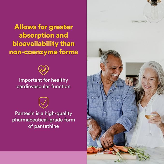 Natural Factors BioCoenzymated Pantethine - B Vitamin Support for Energy Support & Cardiovascular Health - Active Coenzyme Form - Non-GMO, Gluten-Free & Dairy-Free - 60 Softgels