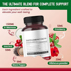 Liposomal D-Mannose Cranberry Supplement – 180 Capsules | Uva Ursi, Hibiscus, Black Pepper | Enhanced Absorption Formula | Non-GMO, Gluten-Free