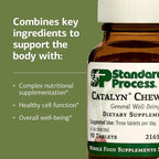 Standard Process Catalyn Chewable - Whole Food-Based Support for Cell Functioning - Includes Vitamins A, D, B6 - Aids Antioxidant Activity - Non-Dairy & Non-Soy - 90 Tablets