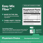 Physician's CHOICE Easy Mix Fiber for Digestive Health & Regularity - No Grit, Sugar Free, & Tasteless - Daily Prebiotic Soluble Fiber Powder Supplement for Women and Men - Unflavored - 7.1oz