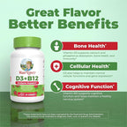 MaryRuth Organics Vegan Vitamin D3 + Vitamin B12 Gummies | 2 Month Supply | Supports Bone Health | Immune Support Supplement | Energy Supplements | Methyl B12 Vegan Non-GMO Gluten Free | 60 Servings