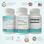 Nature's Trove Melatonin 3mg + L Theanine 200mg – Calm and Relaxation – 120 Kosher Vegetarian Capsules (Pack of 2)